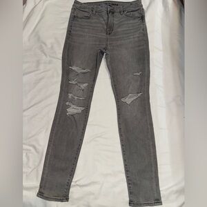 American Eagle Outfitters Skinny Gray Jeans with Distressing